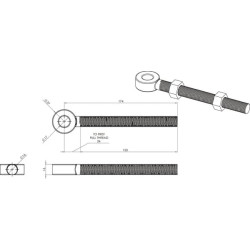 Varžtas su kilpele 6"x 5/8" TO8247F
