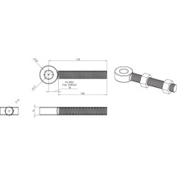 Varžtas su dviem veržlėmis, 4"x1/2" TO8247A