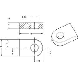 Vartų akutė 3/4 skersmens TO8253B