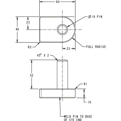 Vartų kabliukas 3/4 kaiščio TO8252B