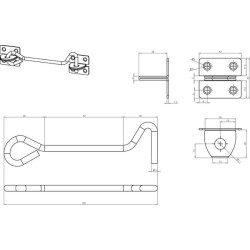 Kabinos kablis 6" juodas TO4268B