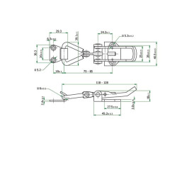 Reguliuojamas kablio užraktas 117-128 T3 strypas HS491977
