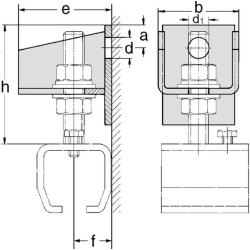 Sieninis laikiklis, viengubas, 28x30x2mm, TB335315