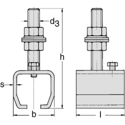 Bėgelio laikiklis 60x65x205mm TB335530