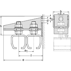 Dvigubas sieninis laikiklis 43,5x48,5m TB335410