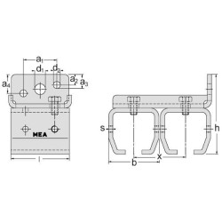 Dvigubas sieninis laikiklis S1 35x40mm TB335640