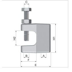 Profilinis spaustukas Flamco M8 - M10 KCK8