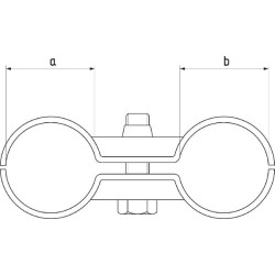 Dvigubas spaustukas 1.1/4" x 3/4" 80308011434FA