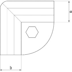 Kampinis spaustukas 90° 1 1/2" x 1 1/2" 803090112112FA