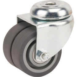 Pasukamas ratukas, guminis ratas: Ø50x19mm, viena varžto skylė, apkrova: 60kg, Tente 2970PJP050P3011