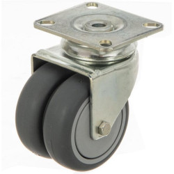 Pasukamas ratukas, guminis ratas: Ø75x25mm, viena varžto skylė, 77x67mm. Apkrova: 100kg, Tente 2970PJP075P50.