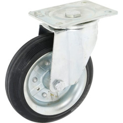 Pasukamas ratukas, guminis ratas: Ø180x50mm, plokštelės tvirtinimas: 135x110mm. Apkrova: 220kg, Ro-Carr WH5081180.