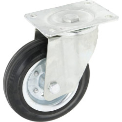 Pasukamas ratukas, guminis ratas: Ø160x40mm, plokštelės tvirtinimas: 135x110mm. Apkrova: 180kg, Ro-Carr WH5081160.