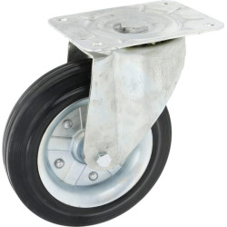 Pasukamas ratukas, guminis ratas: Ø250x60mm, plokštelės tvirtinimas: 200x160mm. Apkrova: 350kg, Ro-Carr WH5081250.