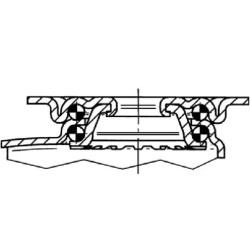 Pasukamas ratukas, guminis ratas: Ø75x25mm, su stabdžiu, plokštelės tvirtinimas: 60x60mm, apkrova: 75kg, Tente 2477PJP075P40