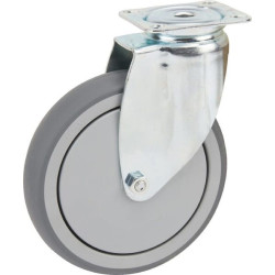 Pasukamas ratukas, guminis ratas: Ø150x32mm, plokštelės tvirtinimas: 77x67mm. Apkrova: 100kg, Tente 2470PJP150P50.