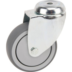 Pasukamas ratukas, guminis ratas: Ø100x32mm, viena varžto skylė, apkrova: 100kg, Tente 2470PJP100P3011