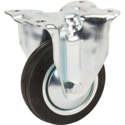 Standus ratukas, guminis ratas: Ø100x30mm, plokštelės tvirtinimas: 103x85mm. Apkrova: 70kg, Tente 3478DVJ100P62.