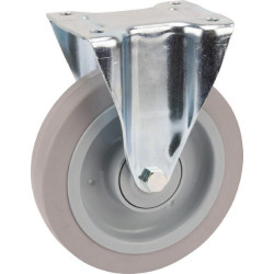 Standūs ratukai, guminiai ratukai: Ø200x46mm, plokštelės tvirtinimas: 137x115mm. Apkrova: 400kg, Tente 3478UFP200P63.