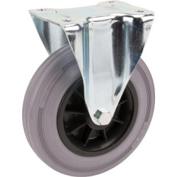 Standūs ratukai, guminiai ratukai: Ø200x50mm, plokštelės tvirtinimas: 137x115mm. Apkrova: 205kg, Tente 3478PIR200P63.