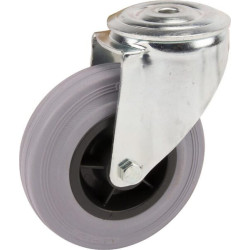 Pasukamas ratukas, guminis ratas: Ø100x35mm, viena varžto skylė, apkrova: 75kg, Tente 3470PIR100P3013