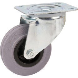 Pasukamas ratukas, guminis ratas: Ø100x35mm, plokštelės tvirtinimas: 105x85mm. Apkrova: 75kg, Tente 3470PIR100P62.