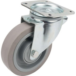 Pasukamas ratukas, guminis ratas: Ø160x46mm, plokštelės tvirtinimas: 137x105mm. Apkrova: 300kg, Tente 3470UFP160P63.