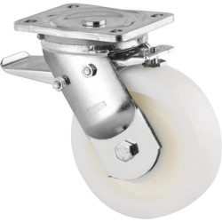 Pasukamas ratukas, poliamidinis ratas: Ø250x50mm, su stabdžiu, plokštelės tvirtinimas: 135x110mm, apkrova: 1000kg, Tente 9682TOP