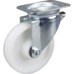 Pasukamas ratukas, poliamidinis ratas: Ø100x36mm, plokštelės tvirtinimas: 105x85mm. Apkrova: 200kg, Tente 3470UOJ100P62.