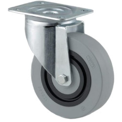 Pasukamas ratukas, poliamidinis ratas: Ø125x36mm, plokštelės tvirtinimas: 105x85mm. Apkrova: 200kg, Tente 3470HUR125P62.