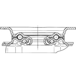 Pasukamas ratukas, poliamidinis ratas: Ø125x36mm, plokštelės tvirtinimas: 105x85mm. Apkrova: 200kg, Tente 3470HUR125P62.