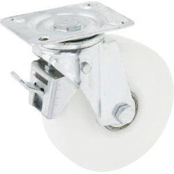 Pasukamas ratukas, poliamidinis ratas: Ø150x40mm, su stabdžiu, plokštelės tvirtinimas: 115x85mm. Apkrova: 200kg, Ro-Carr WH50NF1