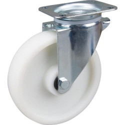 Pasukamas ratukas, poliamidinis ratas: Ø200x50mm, plokštelės tvirtinimas: 137x105mm. Apkrova: 350kg, Tente 3470UOR200P63.