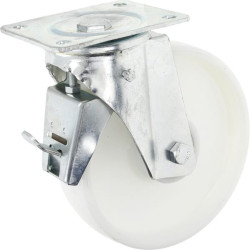 Pasukamas ratukas, poliamidinis ratas: Ø200x50mm, su stabdžiu, plokštelės tvirtinimas: 135x110mm. Apkrova: 300kg, Ro-Carr WH50NF