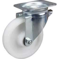 Pasukamas ratukas, poliamidinis ratas: Ø160x40mm, plokštelės tvirtinimas: 137x105mm. Apkrova: 350kg, Tente 3470UOR160P63.