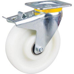 Pasukamas ratukas, poliamidinis ratas: Ø200x50mm, su stabdžiu, plokštelės tvirtinimas: 137x105mm, apkrova: 800kg, Tente 4687UOP2