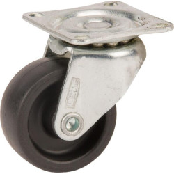 Pasukamas ratukas, polipropileno ratas: Ø25x12mm, plokštelės tvirtinimas: 35x30mm. Apkrova: 10kg, Tente 1430POI025P603530.