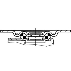 Pasukamas ratukas, polipropileno ratas: Ø25x12mm, plokštelės tvirtinimas: 35x30mm. Apkrova: 10kg, Tente 1430POI025P603530.