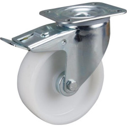 Pasukamas ratukas, poliamidinis ratas: Ø125x40mm, su stabdžiu, plokštelės tvirtinimas: 105x85mm, apkrova: 250kg, Tente 3477UOJ12