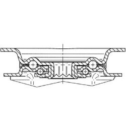 Pasukamas ratukas, poliamidinis ratas: Ø125x40mm, su stabdžiu, plokštelės tvirtinimas: 105x85mm, apkrova: 250kg, Tente 3477UOJ12