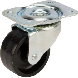 Pasukamas ratukas, polipropileno ratas: Ø58x28mm, plokštelės tvirtinimas: 80x60mm. Apkrova: 100kg, Tente 3430POI058P608060.