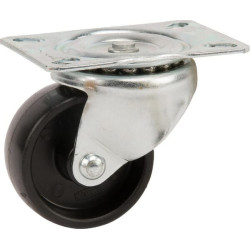 Pasukamas ratukas, polipropileno ratas: Ø65x30mm, plokštelės tvirtinimas: 95x70mm. Apkrova: 120kg, Tente 3430POO065P609570.