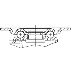 Pasukamas ratukas, polipropileno ratas: Ø65x30mm, plokštelės tvirtinimas: 95x70mm. Apkrova: 120kg, Tente 3430POO065P609570.