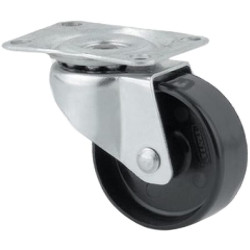 Pasukamas ratukas, polipropileno ratas: Ø38x16mm, plokštelės tvirtinimas: 46x38mm. Apkrova: 25kg, Tente 1430POI038P604638.