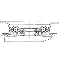 Pasukamas ratukas, poliuretano ratas: Ø160x40mm, plokštelės tvirtinimas: 137x105mm. Apkrova: 350kg, Tente 3470UAR160P63.