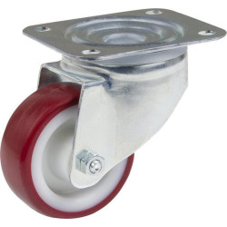 Pasukamas ratukas, poliuretano ratas: Ø80x32mm, plokštelės tvirtinimas: 105x85mm. Apkrova: 100kg, Tente 3470UAR080P62.