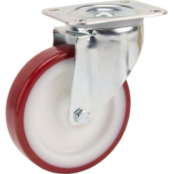 Pasukamas ratukas, poliuretano ratas: Ø125x32mm, plokštelės tvirtinimas: 105x85mm. Apkrova: 200kg, Tente 3470UAR125P62.