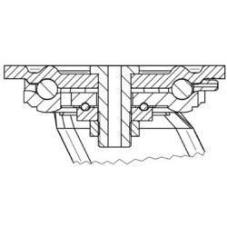 Pasukamas ratukas, poliuretano ratas: Ø125x50mm, su stabdžiu, plokštelės tvirtinimas: 135x110mm, apkrova: 550kg, Tente 9682FTP12
