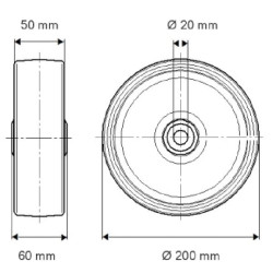 Ratas 200 mm FTP2000502060