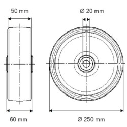 Ratas 250 mm FTP2500502060